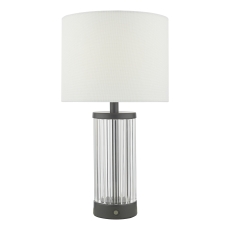 Enrico Rechargeable Glass Table Lamp with Black Satin finish.