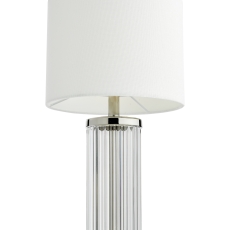 Enrico Rechargeable Table Lamp in Polished Nickel and Glass with shade