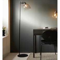 Black Chrome with Tinted Glass Floor Light