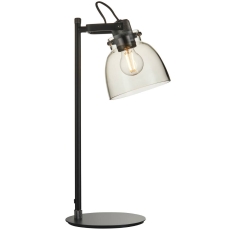 Black Chrome with Tinted Glass Table Light