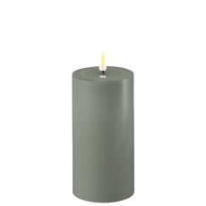 SALVIE GREEN LED CANDLE 7.5X12.5CM