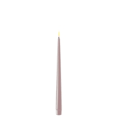 ROSE LED SHINY DINNER CANDLE TAPER 2.2X28CM (2PK)