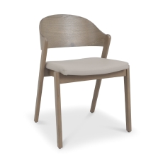 Vigo Dining Chair Grey Bonded Leather Grey Oiled Oak