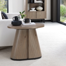 Vigo Oval Lamp Table Grey Oiled Oak
