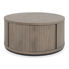 Vigo Round Coffee Table Grey Oiled Oak