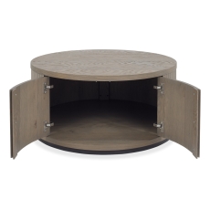 Vigo Round Coffee Table Grey Oiled Oak
