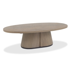 Vigo Oval Coffee Table Grey Oiled Oak