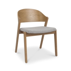 Vigo Dining Chair Grey Fabric Rustic Oak