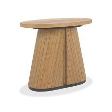 Vigo Oval Lamp Table Rustic Oak