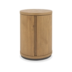 Vigo Round Lamp Table Rustic Oak