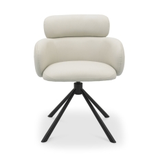 Koda Hudson Swivel Chair Ivory Faux Leather