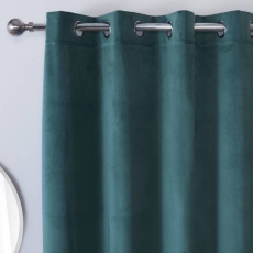 Casa Eyelet Headed Curtains Lined Blue