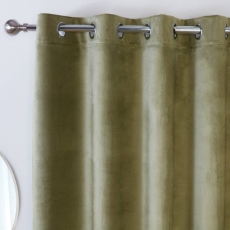 Casa Eyelet Headed Curtains Lined Green
