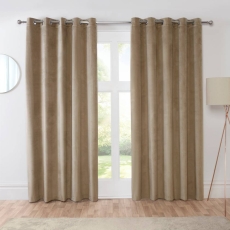 Casa Eyelet Headed Curtains Lined Mocha