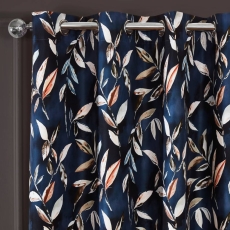 Madrid Eyelet Headed Curtains Navy