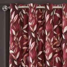 Madrid Eyelet Headed Curtains Lined Wine