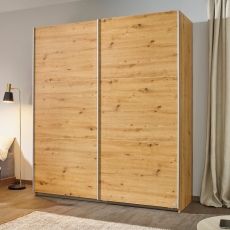 Spirea 2 Door Sliding Wardrobe W175cm Artisan Oak With Aluminium Handles