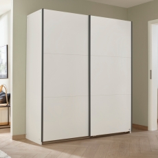 Spirea 2 Door Sliding Wardrobe W175cm Alpine White With Metallic Grey Handles