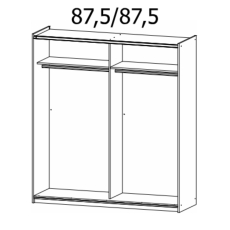 Spirea 2 Door Sliding Wardrobe W175cm Artisan Oak & Metallic Grey With Metallic Grey Handles