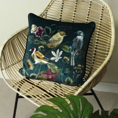 Garden Birds 43cm Cushion Green
