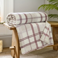 Deyongs Hounds Check Throw 140cm x 180cm Burgundy