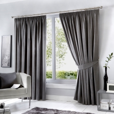 Fusion Dijon Pencil Headed Curtains Charcoal