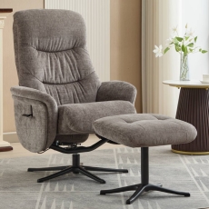 Nero Swivel and Footstool Ash