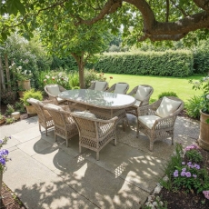 Normandy Rattan 8 Seater Elliptical Dining Set