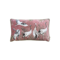 Orient Cranes 30cm x 50cm Cushion Blush