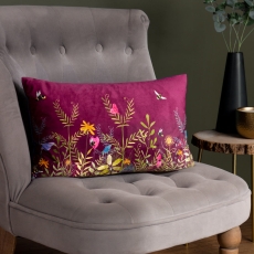 Willow Wildflower 30cm x 50cm Cushion Fuchsia