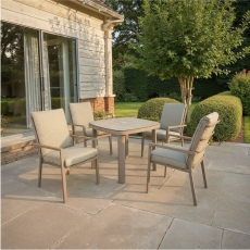 Antibes Champagne 4 Seat Square Dining Set