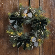 Laura Ashley Pussywillow Lit Wreath