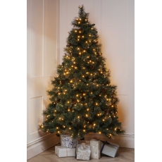 Laura Ashley Full Lit Tree with Dew Drops & Pine Cones