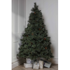 Full Lit Tree W/Dew Drops & Pine Cones