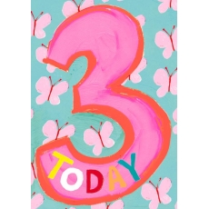 Age 3 Girl - Greeting Card