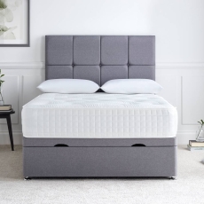 Bramley 1000 135cm Double End Lift Ottoman Divan Set With 54" Headboard Verona Silver