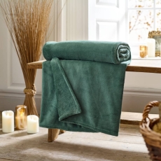 Snuggle Touch Throw 140X180cm Forest Green