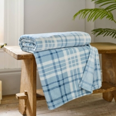 Snuggle Check Throw 140X180cm Ocean