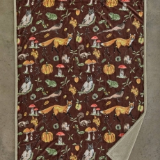 Autumn Animals Throw White 130X170cm