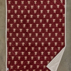 Highland Cows Throw Burgundy 140X180cm