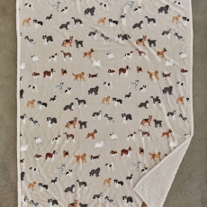 Mixed Dogs Throw Oatmeal 140X180cm