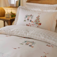 Sophie Allport Cosy Christmas Duvet Set Misty Green