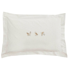 Sophie Allport Snowy Owls Oxford Pillowcase Pair White