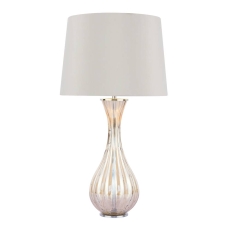 Laura Ashley Nevern Table Lamp Champagne Glass & Polished Chrome with Shade