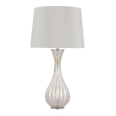 Laura Ashley Nevern Table Lamp Champagne Glass & Polished Chrome with Shade
