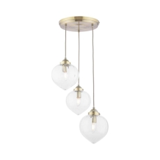Laura Ashley Whitham 3 Light Cluster Pendant Antique Brass