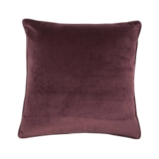 Luxe 56cm Velvet Piped Cushion Aubergine