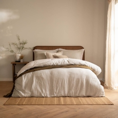 The Linen yard Perrie Leaf Duvet Set Natural