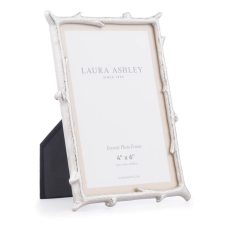 Laura Ashley Harrison Photo Frame Polished Silver & Linen 4x6"