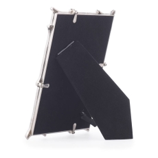 Laura Ashley Harrison Photo Frame Polished Silver & Linen 4x6"